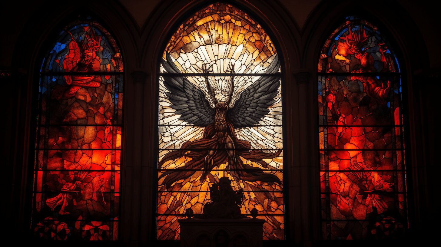 cursed angel stained glass