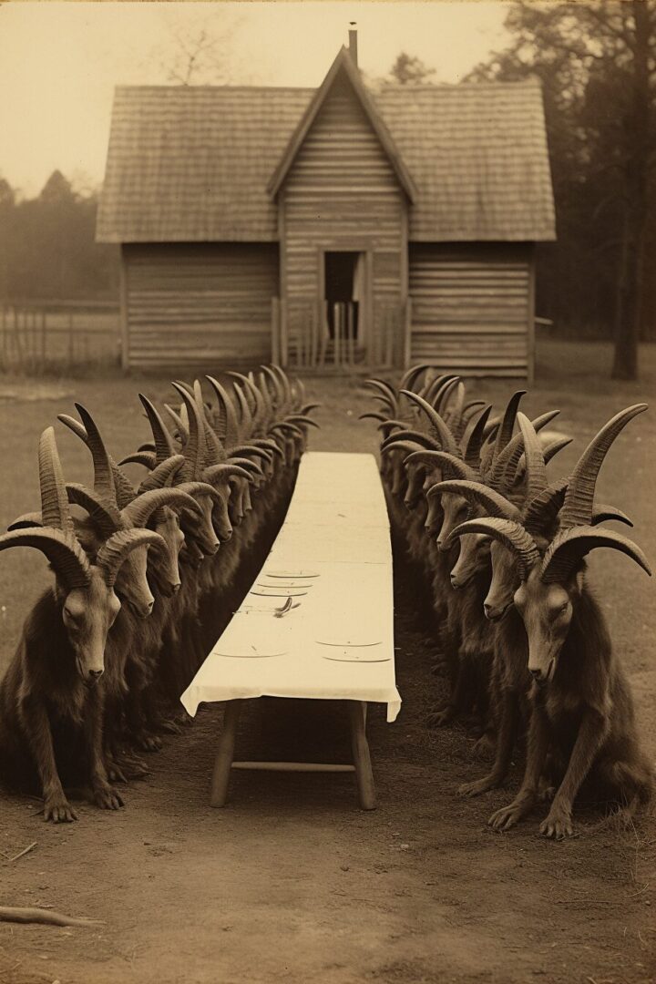 cursed horror goat dining