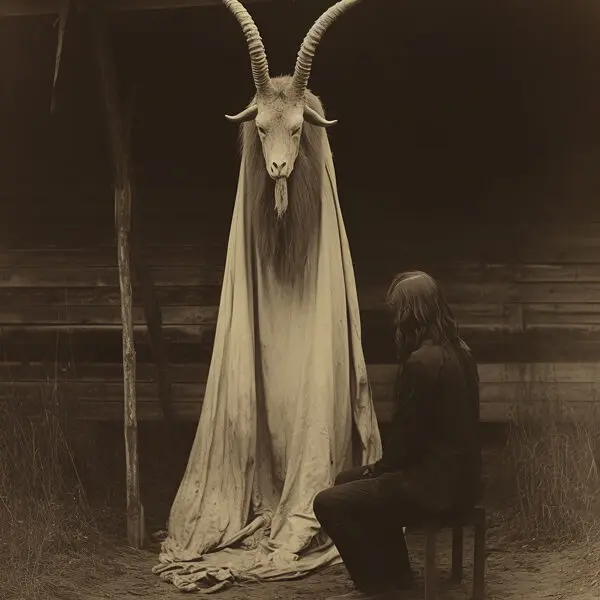 cursejourney white baphomet poster